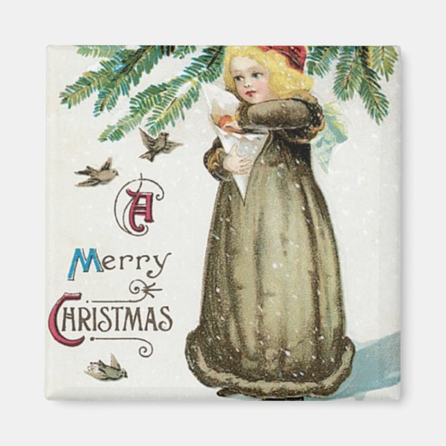Imã "Um Feliz Natal" Menina (Frente)