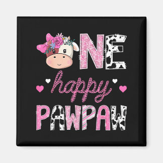 Imã Um feliz pawpaw aniversário de 1 ano menina fazend
