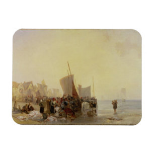 Ímã Um Fishmarket perto de Boulogne, c.1824 (óleo em