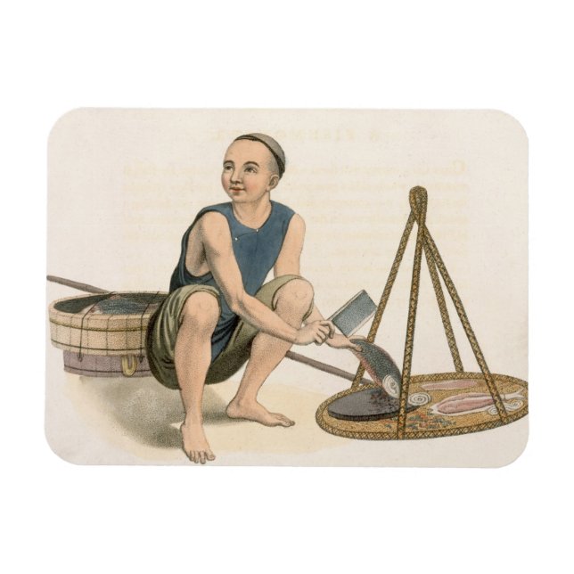 Ímã Um Fishmonger, prato 39 de "Os Figurinos da China (Horizontal)