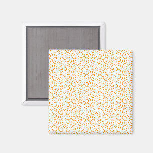 Imã um fundo laranja e branco com espirais