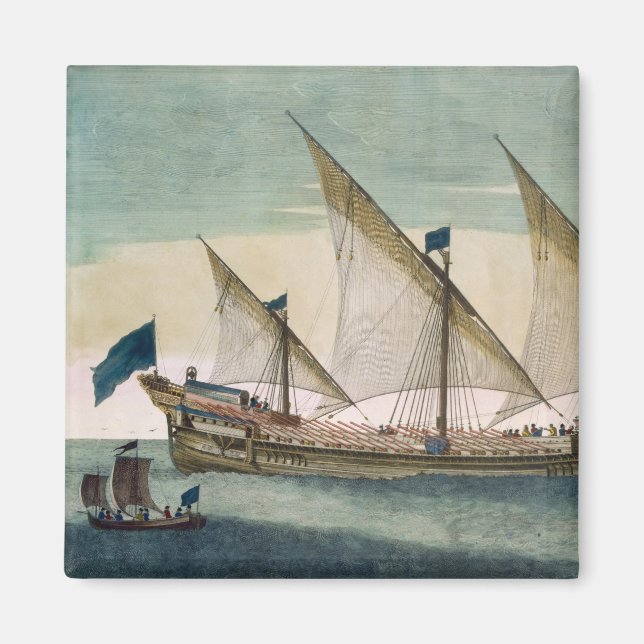 Imã Um Galleass com três mastros a caminho de vela, oa (Frente)