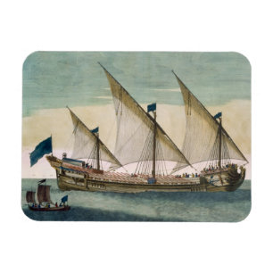 Ímã Um Galleass com três mastros a caminho de vela, oa
