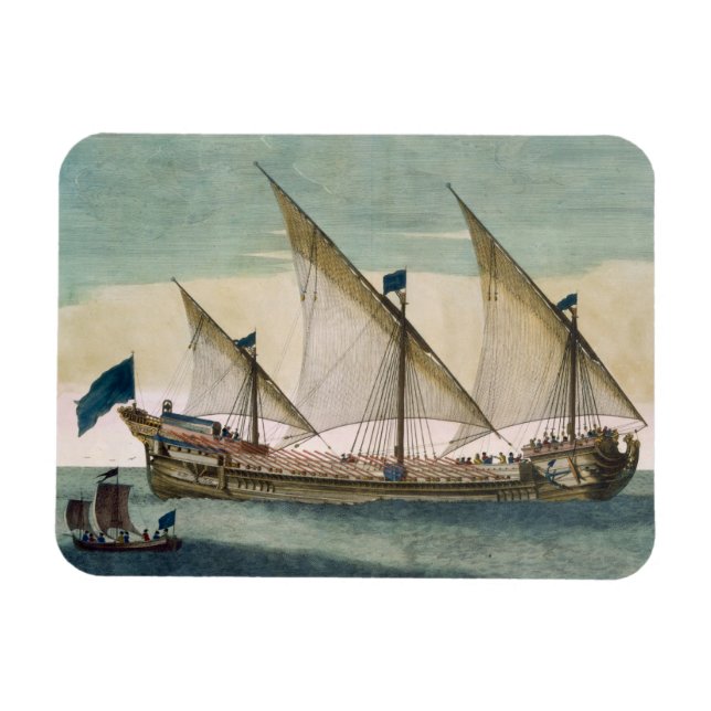 Ímã Um Galleass com três mastros a caminho de vela, oa (Horizontal)