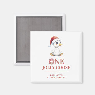Imã Um Ganso Alegre Personalizado Primeiro Aniversário