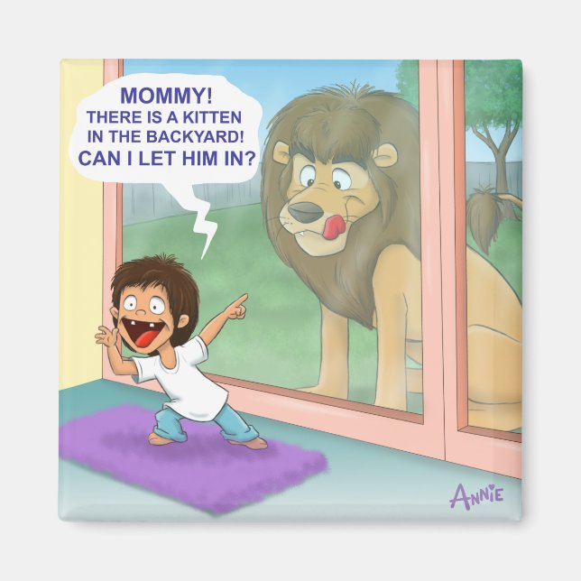 Imã Um gatinho bonito no quintal (Frente)