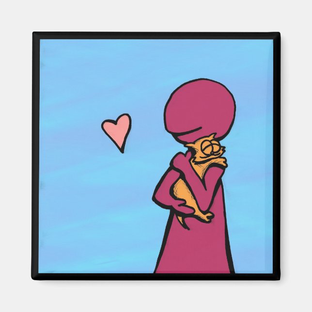 Imã Um Gato Adora Abraços (Frente)