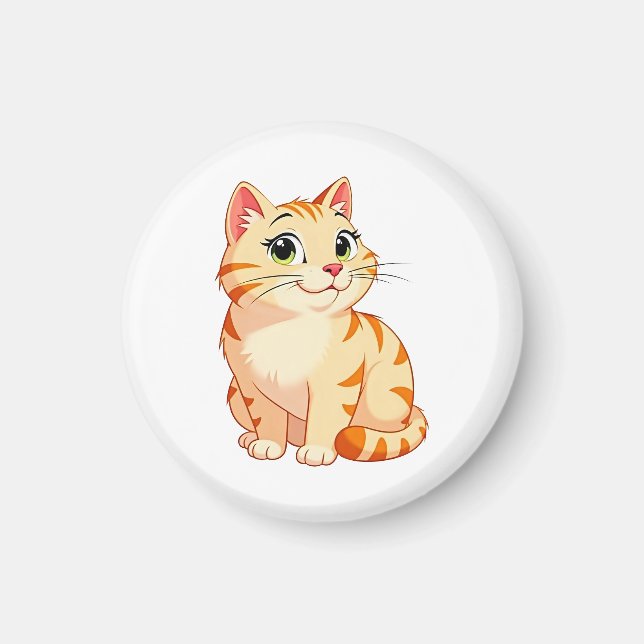 Imã um gato persa laranja de desenho animado (Frente)
