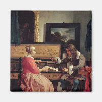 Um homem e uma mulher sentados por uma Virginal, c