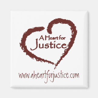 Imã Um ímã "Heart for Justice" (branco)