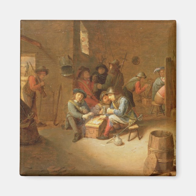 Imã Um interior de guarda com soldados tocando cartas  (Frente)