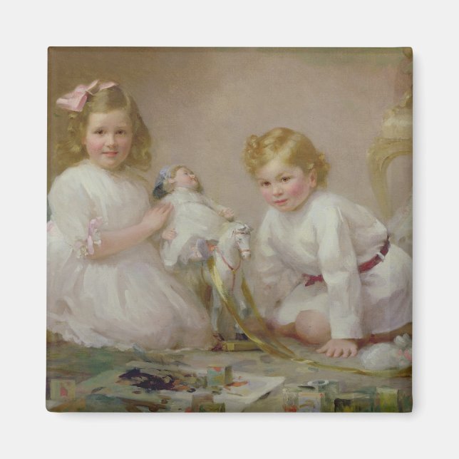 Imã Um Irmão e Irmã Brincando, 1915 (Frente)