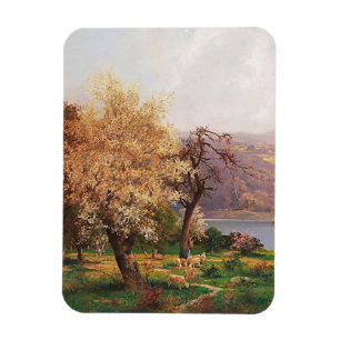 Ímã Um lago de paisagem em Primavera por Adolf Kaufman