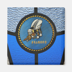 Imã Um logotipo do solteiro Seabee