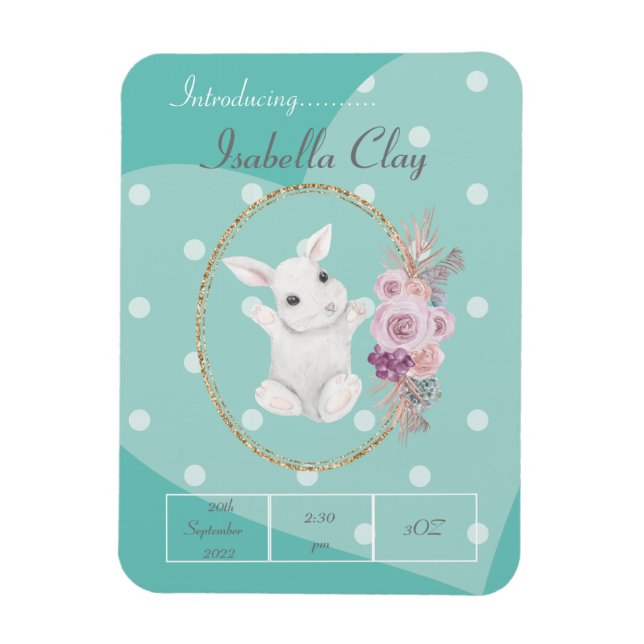 ÍMÃ UM MAGNET DE FOTO DE ANÚNCIO DE NASCIMENTO PERSONA (Vertical)