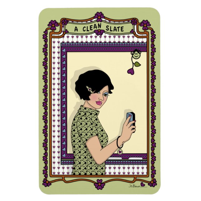 Ímã Um Magneto De Refrigerador Limpo Slate_A_4x6 (Vertical)