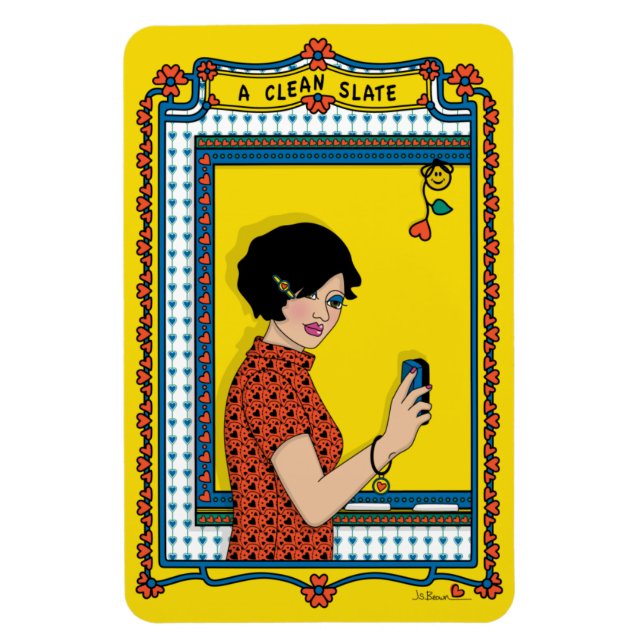 Ímã Um Magneto de Refrigerador Limpo Slate_B_4x6 (Vertical)