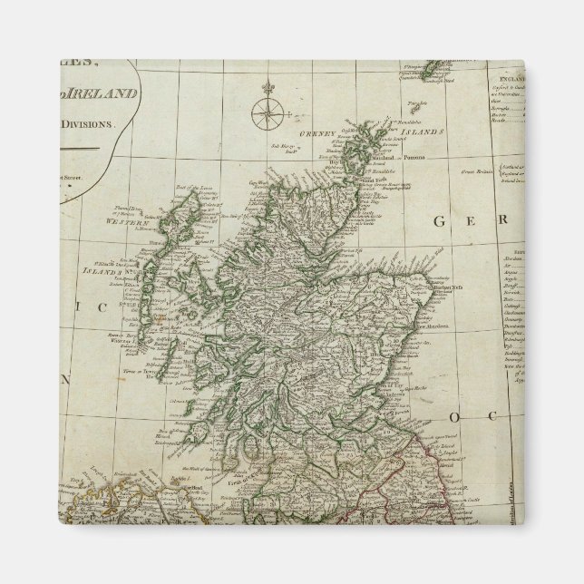 Imã Um mapa completo das Ilhas Britânicas (Frente)
