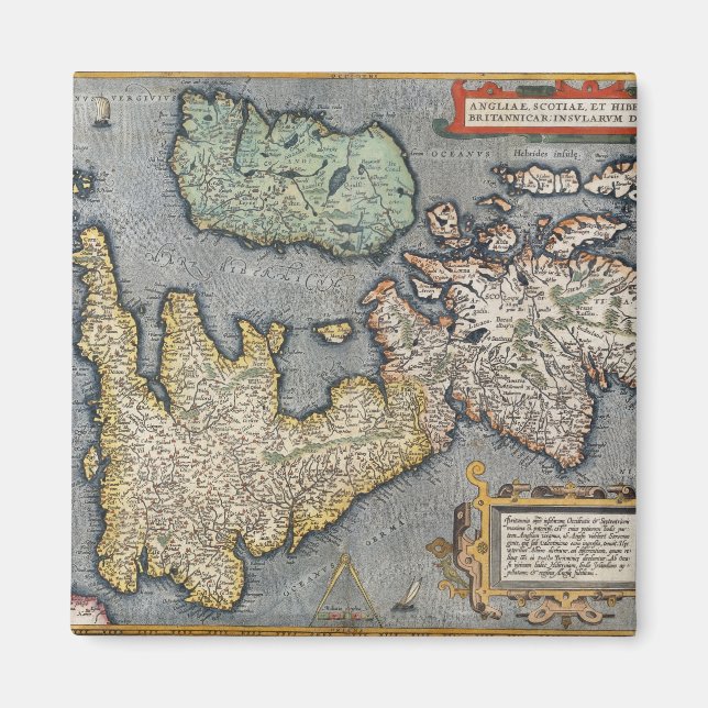 Imã Um mapa da Grã-Bretanha Excelente | 1587 (Frente)