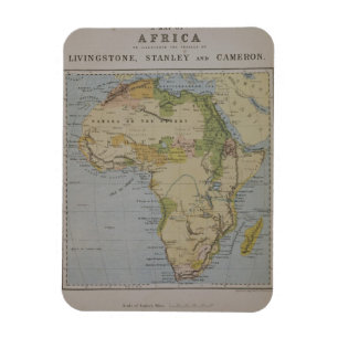 Ímã Um mapa de África para ilustrar os viagens de