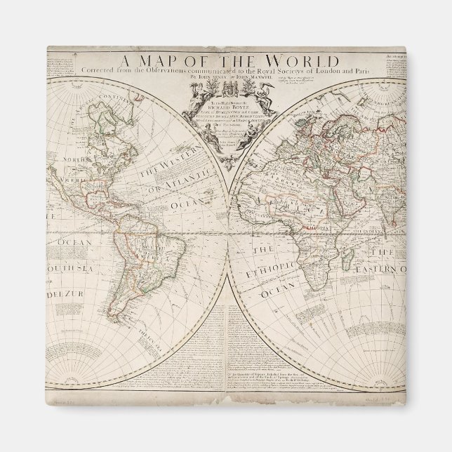Imã Um mapa do mundo (Frente)