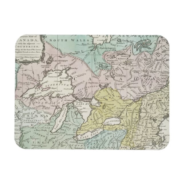 Ímã Um mapa preciso do Canadá, 1761 (Horizontal)