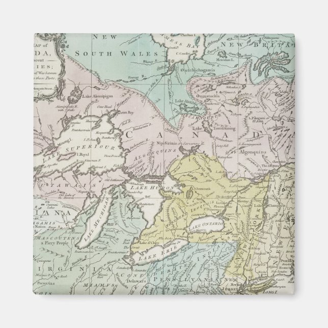 Imã Um mapa preciso do Canadá, 1761 (Frente)