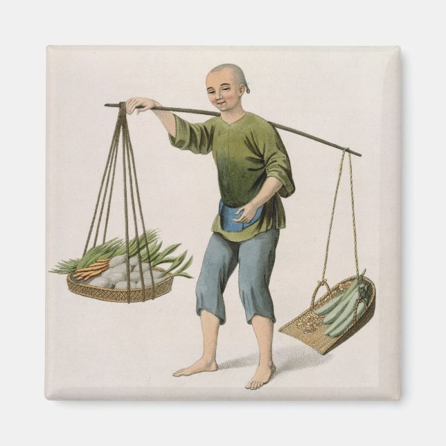 Imã Um menino com vegetais, prato 54 de "Os Figurinos" (Frente)