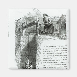 Imã Um menino e uma menina que são ferem acima um eix