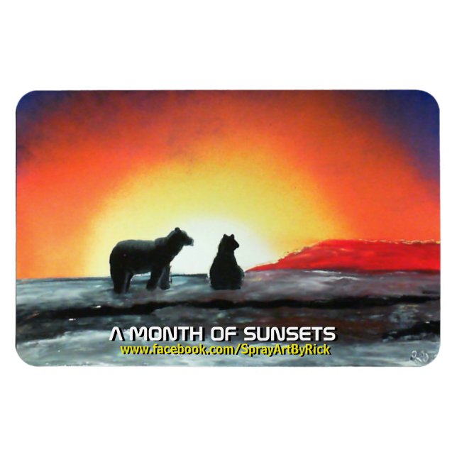 Ímã Um mês de Pôrs do sol (Horizontal)