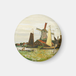 Imã Um moinho de vento em Zaandam Claude Monet