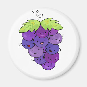 Imã Um Monte De Uvas Kawaii Bonito