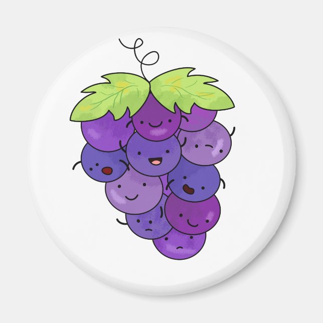 Imã Um Monte De Uvas Kawaii Bonito (Frente)