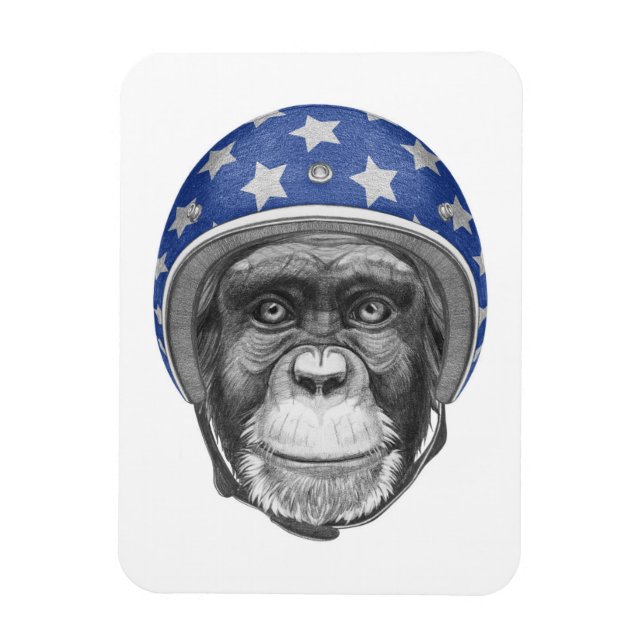 Ímã Um motociclista Chimpanzé (Vertical)