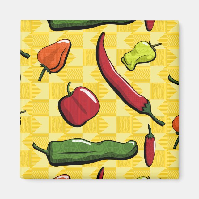 Imã Um Mundo de Pimentos Chili Magnet (Frente)