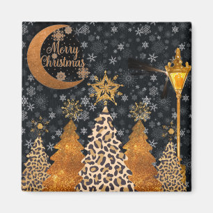 Imã Um Natal Glamouroso com Leopardo Selvagem