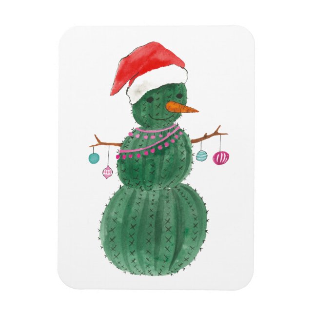 Ímã Um Neve de Natal Muito Cactus (Vertical)