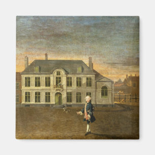 Imã Um nobre novo que está antes de uma mansão (veja