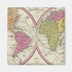 Imã Um Novo Mapa do Mundo sobre a Projeção Global