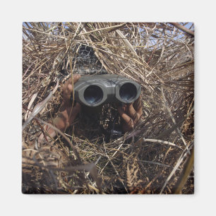 Imã Um observador do escuteiro pratica o techniqu da