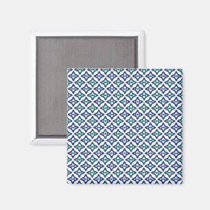 Imã um padrão azul e verde com fundo branco