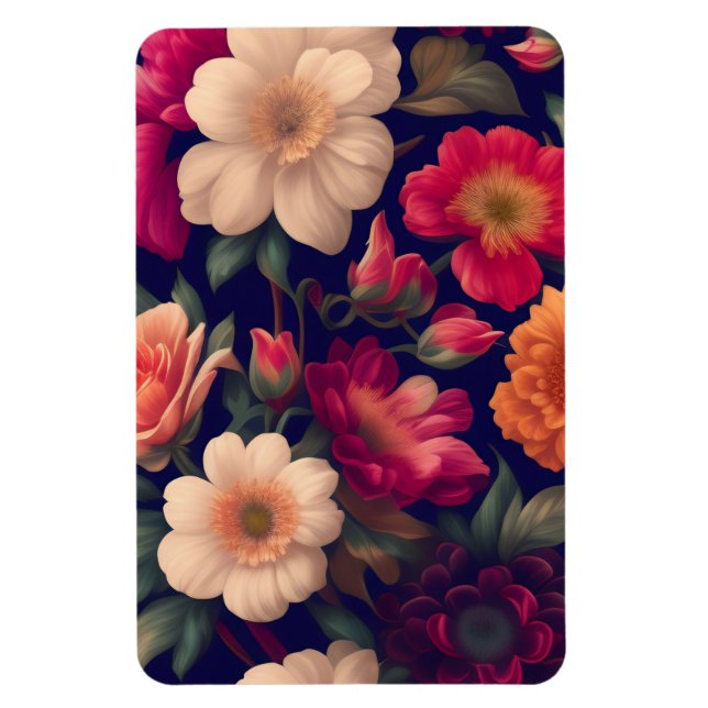 Ímã Um papel de parede com um padrão floral  (Vertical)