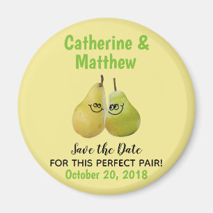 Imã Um Par Perfeito Casamento de Pear de Cartoon Salve