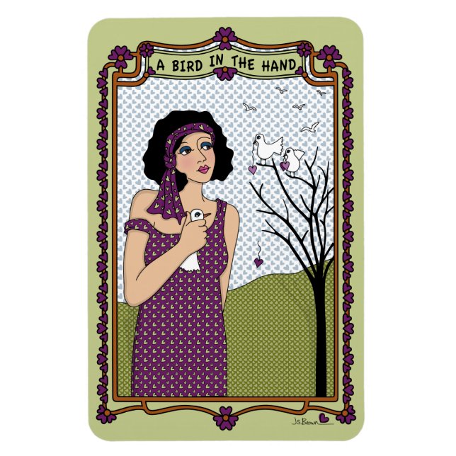 Ímã Um Pássaro no Magneto Flex Hand_A_ 4"x6" (Vertical)