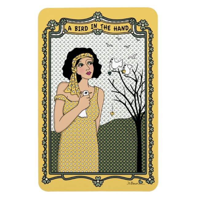 Ímã Um Pássaro No Magneto Flex Hand_C 6"x4" (Vertical)