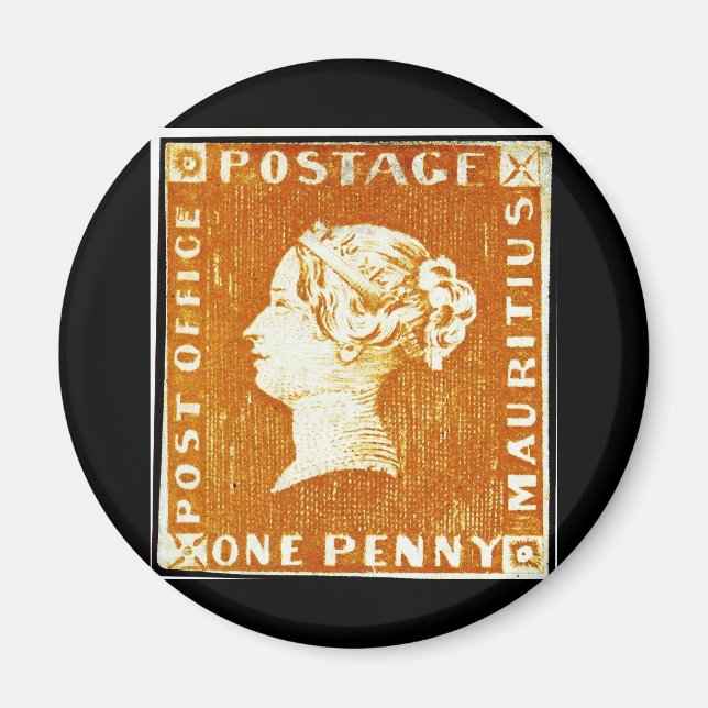 Imã Um Penny British Empire Maurritius Postage Stamp (Frente)