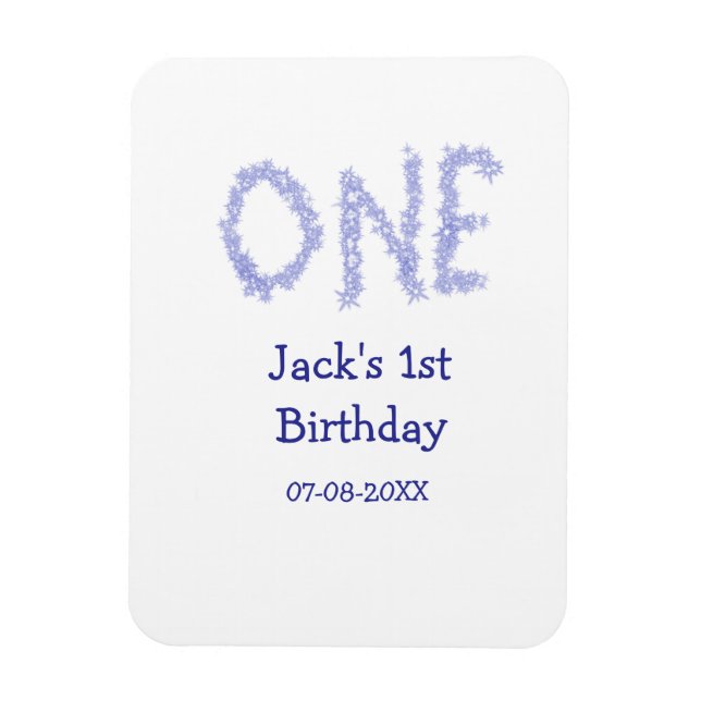 Ímã Um primeiro aniversario moderno de menino brilhant (Vertical)