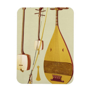 Ímã Um shamisen, um kokyu e um biwa, japonês, 'da MU