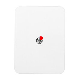 Ímã Um símbolo vermelho do coração criado com linhas s