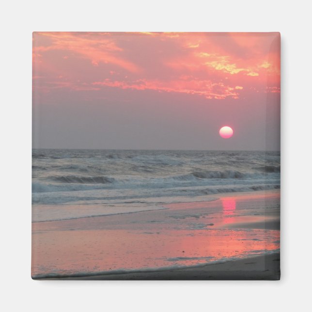 Imã Um Sunset Perfeito - Ilha Oak, NC (Frente)